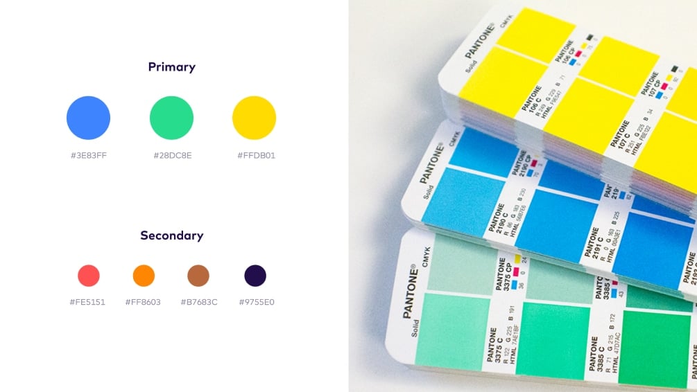 Monese colour palette — primary and secondary