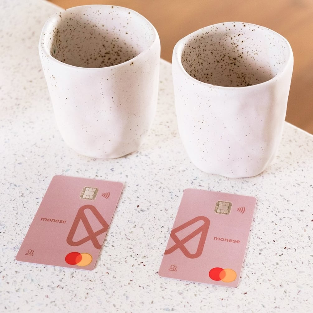 Photograph of the joint account cards in use