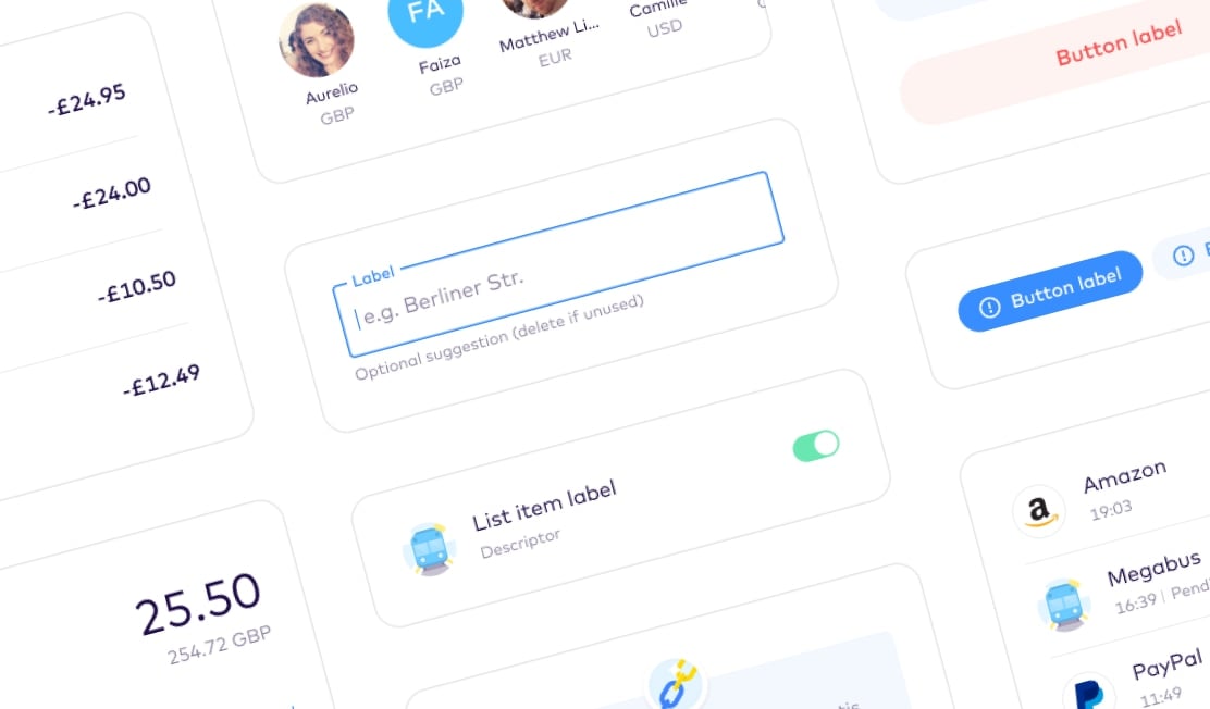 Monese design system preview