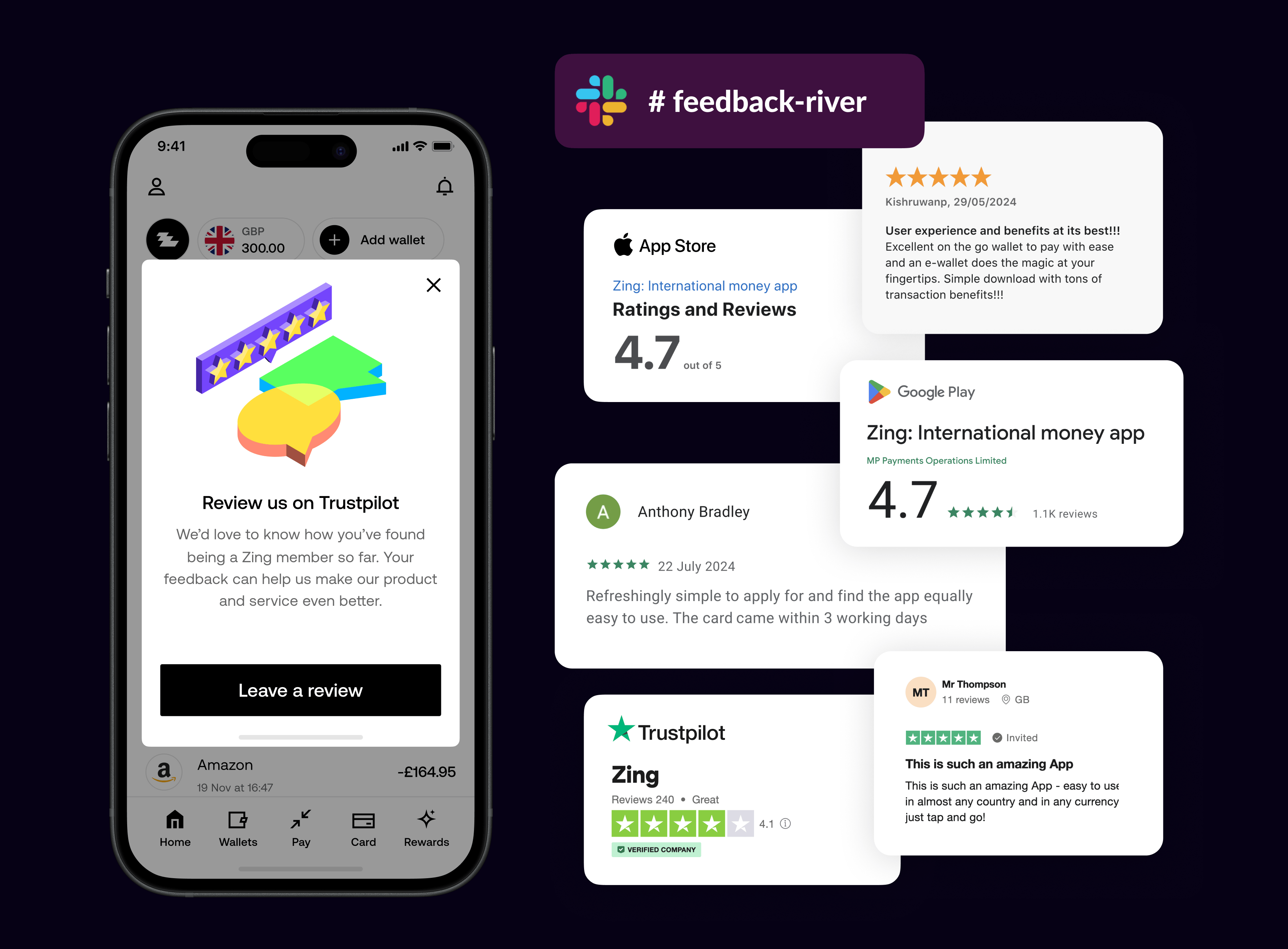 Feedback River - Real-time customer feedback integration in Slack
