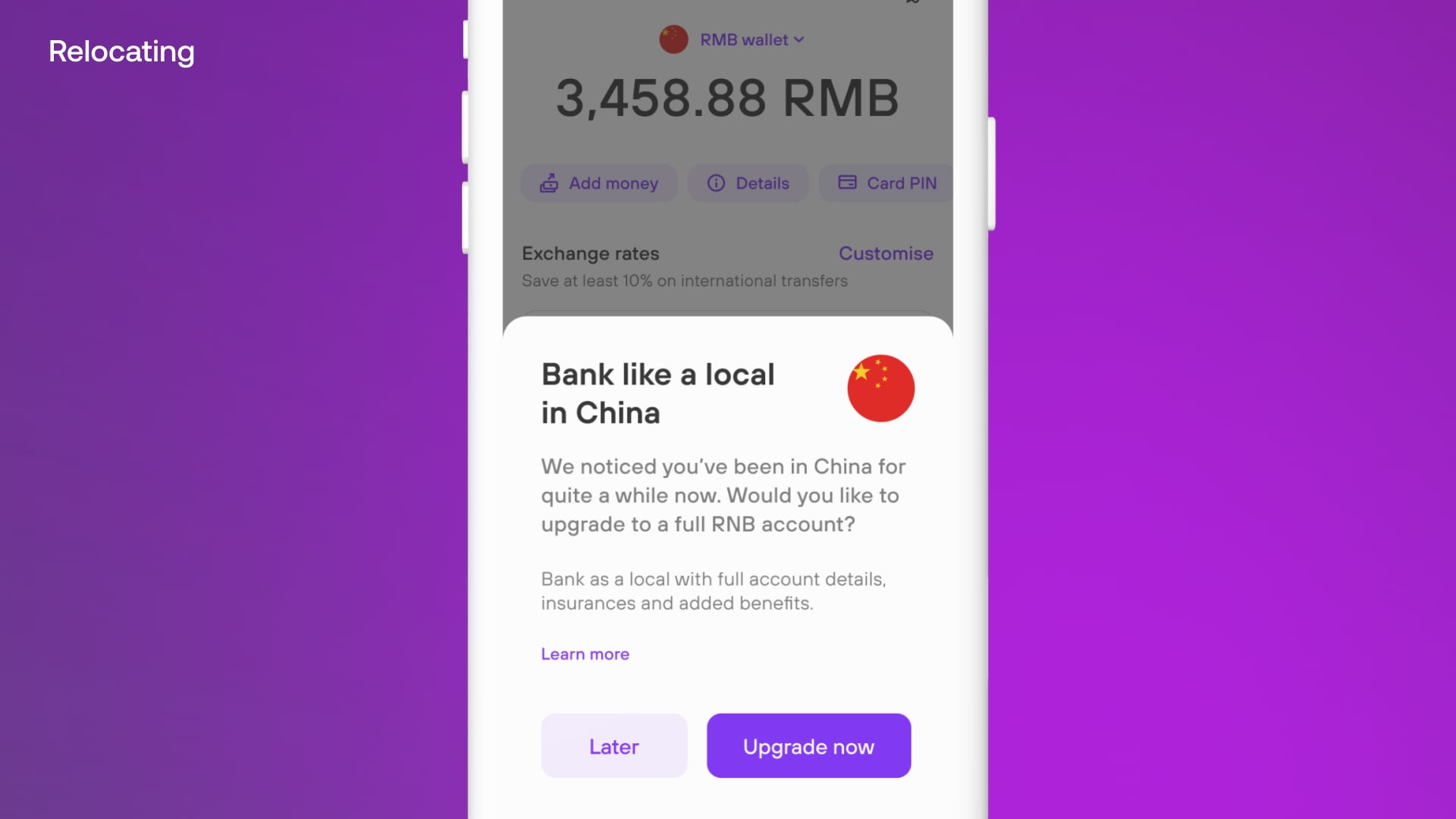 Relocation Support - Features and services for users moving to new countries