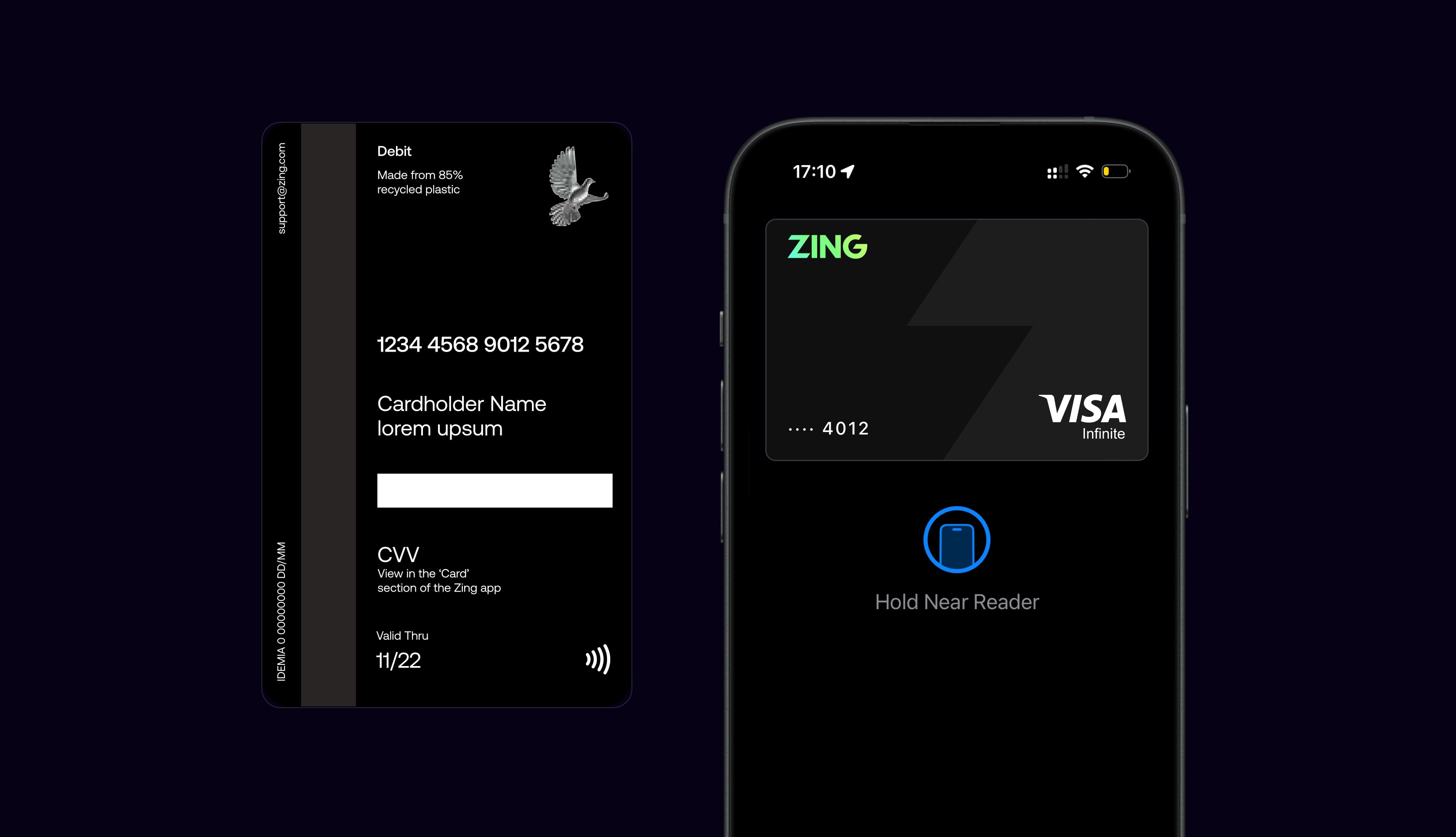 Designing the Vision - Mobile banking experience with debit card and app interface